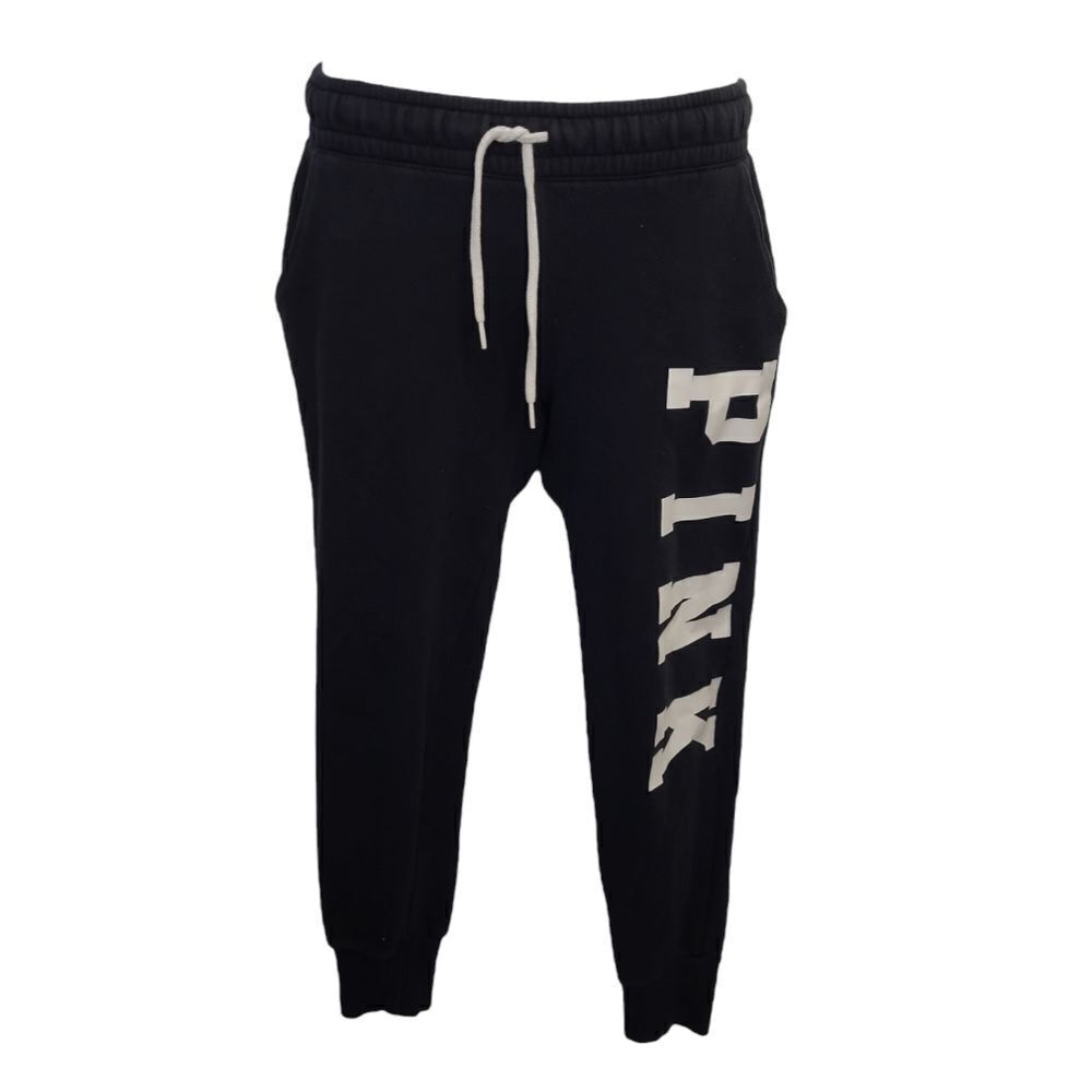 VS PINK black spellout drawstring baggy jogger‎ sweatpants XS